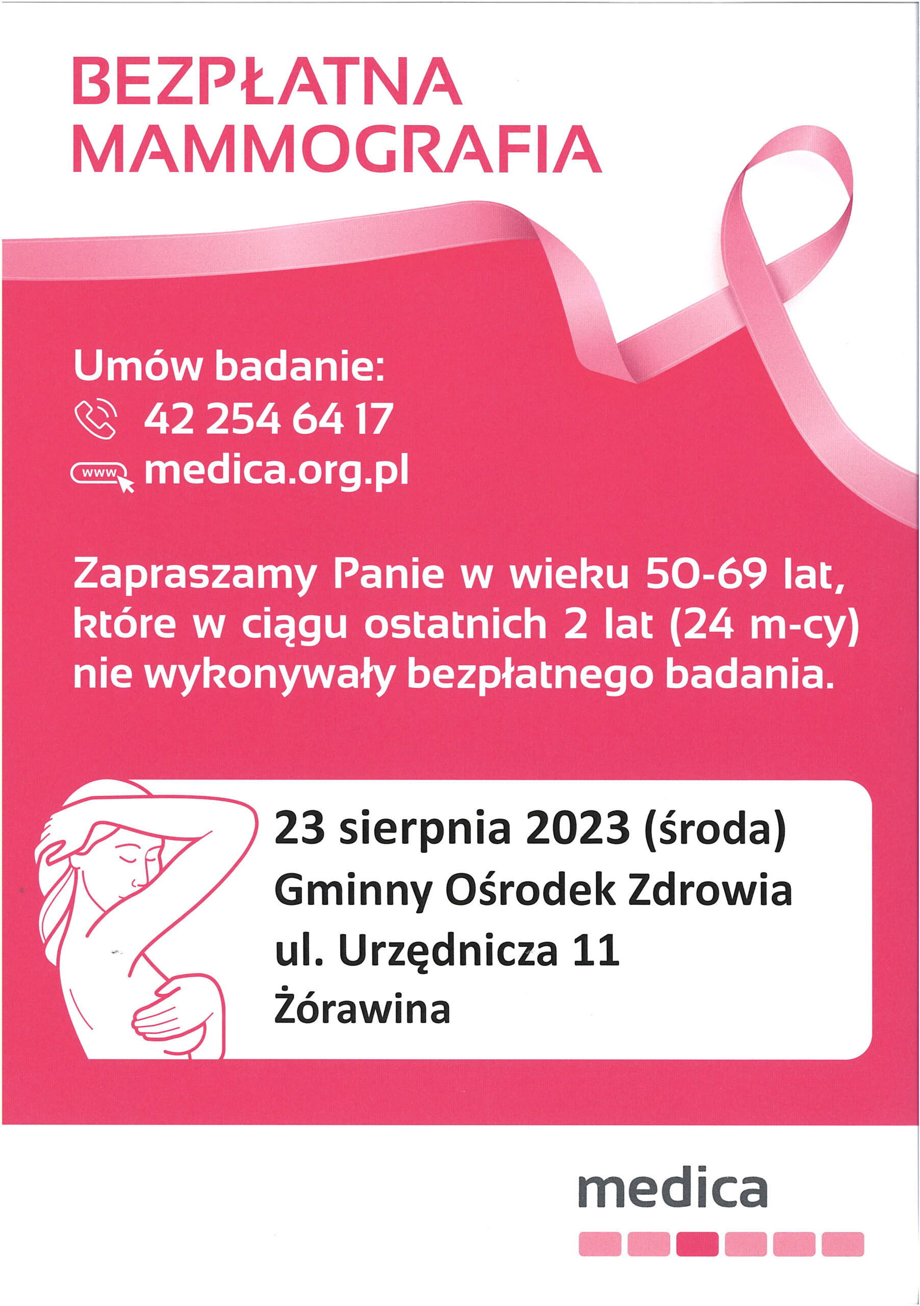 Bezpłatna mammografia w sierpniu (23.08.2023)
